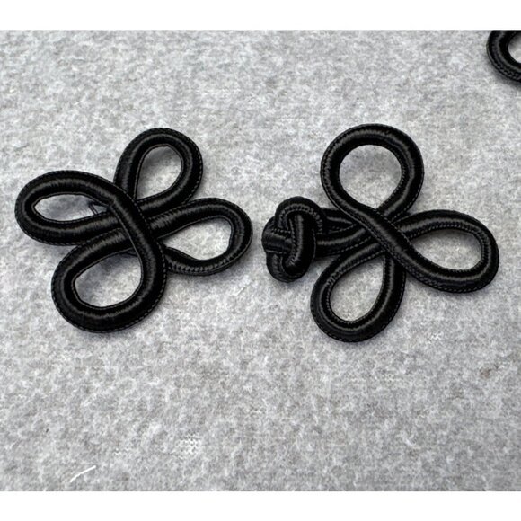 Black Frog Closure Set 6 Decorative Knot Fasteners Sewing Crafting - Picture 6 of 11